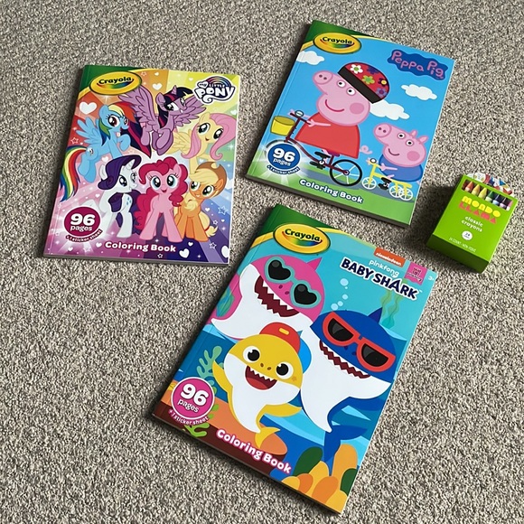 Kids’ Crayola Coloring Books With Stickers (3) & Mondo Llama 24ct Crayons - Picture 2 of 13